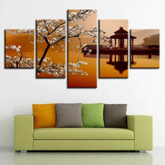 Pear Flowers Small Pavilion Wall Art Canvas Decor Printing