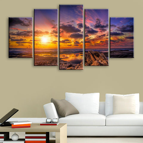 Perfect Beach Sunset Wall Art Canvas Decor Printing