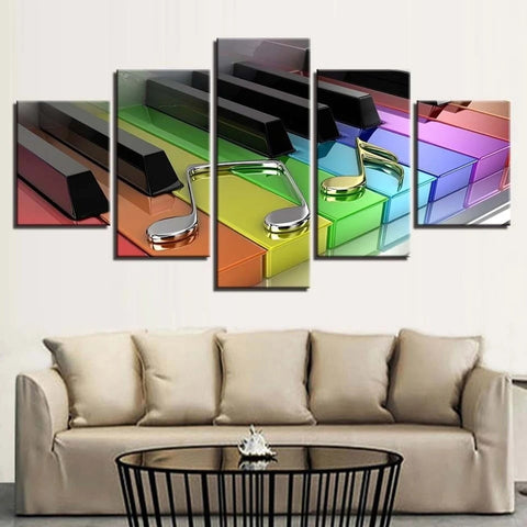 Piano Keys Music Colorful Wall Art Canvas Decor Printing
