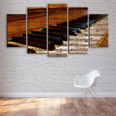 Piano Musical Notes Wall Art Canvas Decor Printing