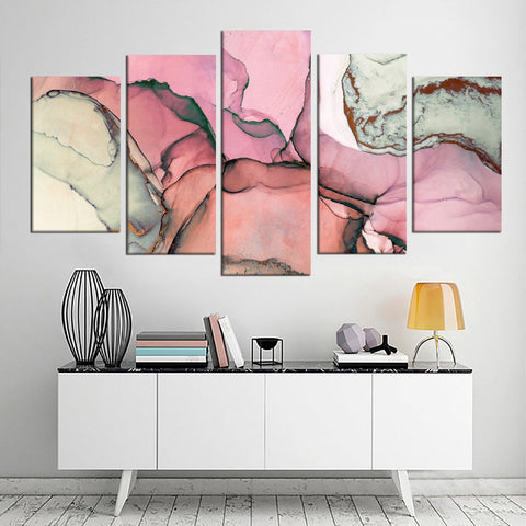 Pink Abstract Multicolored Marble Wall Art Canvas Decor Printing