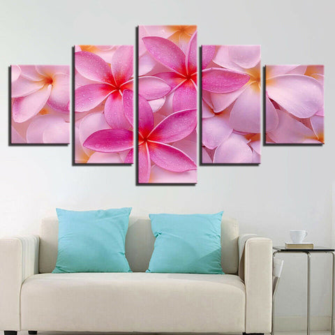 Pink Frangipani Flower Wall Art Canvas Decor Printing
