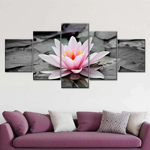 Pink Lotus Flower Wall Art Canvas Decor Printing