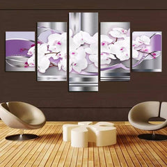 Pink Orchid Floral Flower Wall Art Canvas Decor Printing