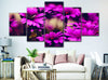 Image of Pink & Black Flowers Wall Art Canvas Decor Printing