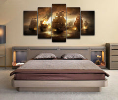 Pirates of the Caribbean Ships Wall Art Canvas Decor Printing