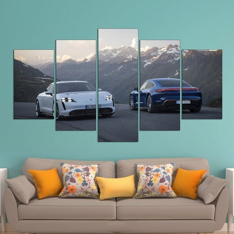 Porsche Taycan Supercar Wall Art Canvas Decor Printing