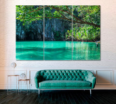 Puerto Princesa Underground River Wall Art Canvas Print Decor-3Panels