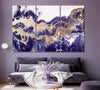 Image of Purple Marble Fluid Ink Wall Art Canvas Print Decor-3Panels