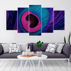 Purple Peacock Feather Wall Art Canvas Decor Printing
