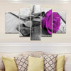 Image of Purple Rose Flower Abstract Wall Art Canvas Decor Printing
