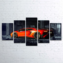 RUINS-II Red Sports Car Wall Art Canvas Decor Printing