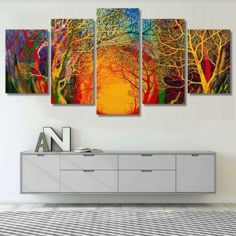 Radiohead Colorful Trees Nature Wall Art Canvas Decor Printing