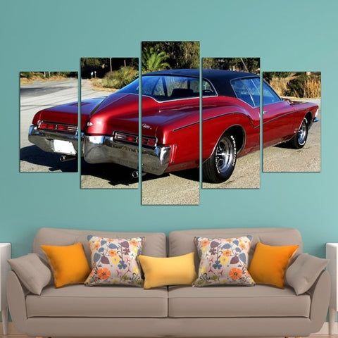 Red Buick Riviera 1971 Car Wall Art Canvas Decor Printing