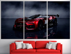 Red Citroen Rally Car Classic Wall Art Canvas Print Decor