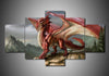 Image of Red Dragon Wall Art Canvas Decor Printing