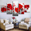 Image of Red Poppy Flower Wall Art Canvas Decor Printing