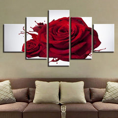 Red Rose Flower Wall Art Canvas Decor Printing