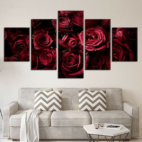 Red Roses Flower Wall Art Canvas Decor Printing