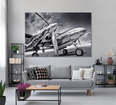 Retro Classic Airplane Wall Art Canvas Print Decor-1Panel