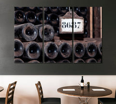 Retro Wine Bottles Wall Art Canvas Print Decor-3Panel