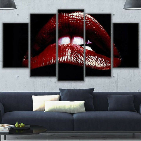 Rocky Horror Show Red Lip Biting Wall Art Canvas Decor Printing