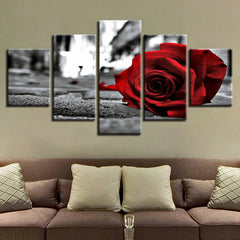 Romantic Red Rose Flower Wall Art Canvas Decor Printing