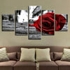 Image of Romantic Red Rose Flower Wall Art Canvas Decor Printing