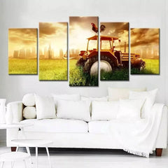 Rooster Chicken Barn Harvest Wall Art Canvas Decor Printing