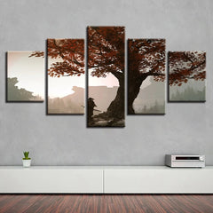 Samurai Under Maple Tree Manga Anime Wall Art Canvas Decor Printing