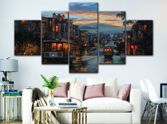 San Francisco Cable Cars Wall Art Canvas Decor Printing