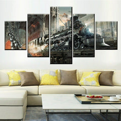 Sci Fi Steampunk Retro Train Wall Art Canvas Decor Printing