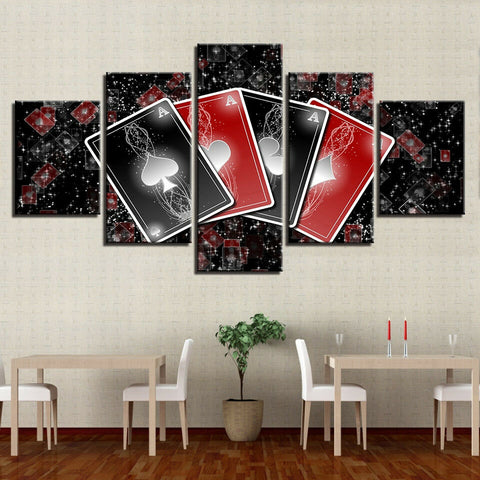 Set Of Ace Playing Cards Wall Art Canvas Decor Printing