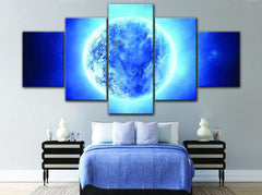 Shiny Blue Moon Wall Art Canvas Decor Printing