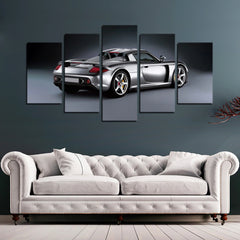 Silver Porsche Carrera GT Car Wall Art Canvas Decor Printing