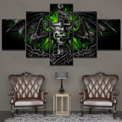 Skull Dragon Evil Wall Art Canvas Decor Printing