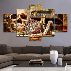 Skull Pirate Treasure Wall Art Canvas Decor Printing