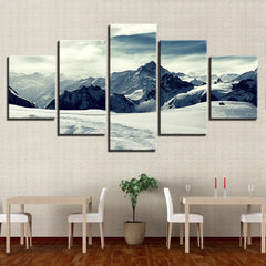 Snow Capped Mountain Landscape Wall Art Canvas Decor Printing