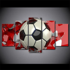 Soccer Ball With Abstract Background Wall Art Canvas Decor Printing