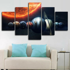 Solar System Space 8 Planets Wall Art Canvas Decor Printing