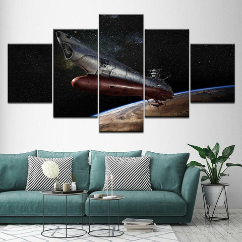 Space Battleship Wall Art Canvas Decor Printing