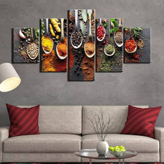 Spices Ingredient Kitchen Restaurant Wall Art Canvas Decor Printing