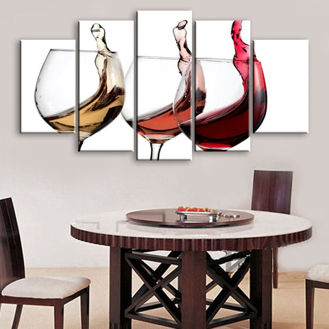 Spilling Wine Glasses Wall Art Canvas Decor Printing