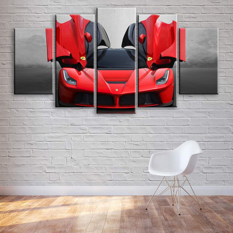 Sports Red Super Car Wall Art Canvas Decor Printing