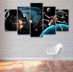 Star Wars Space Battle Movie Wall Art Canvas Decor Printing