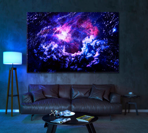 Starry Purple Galaxy Space Wall Art Canvas Print Decor-1Panel