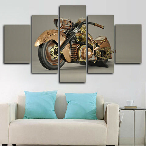 Steampunk Motorcycle Wall Art Canvas Decor Printing