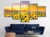 Image of Sunflower Watercolor Flowers Field Wall Art Canvas Decor Printing