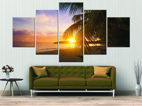 Sunshine Caribbean Beach Wall Art Canvas Decor Printing