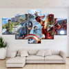 Image of Super Hero Avengers Captain America Hulk Iron Man Wall Art Canvas Decor Printing